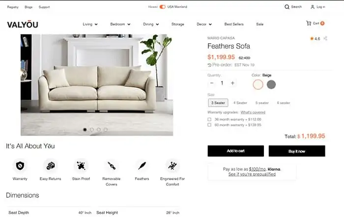 Valyou Feathers website Valyou Feathers website