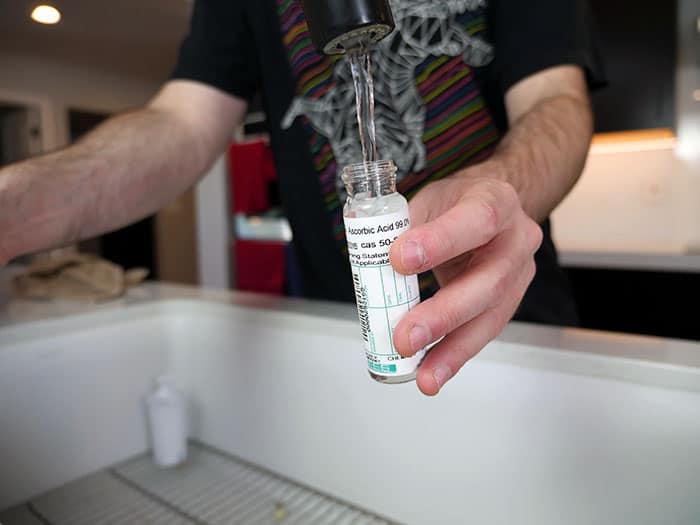 Tap Score vial - testing unfiltered water